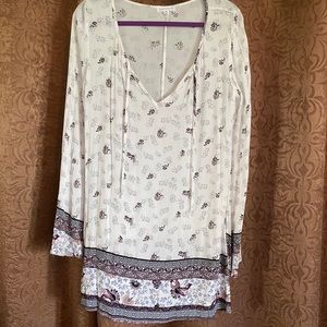 Boho style long sleeve dress with bell sleeve